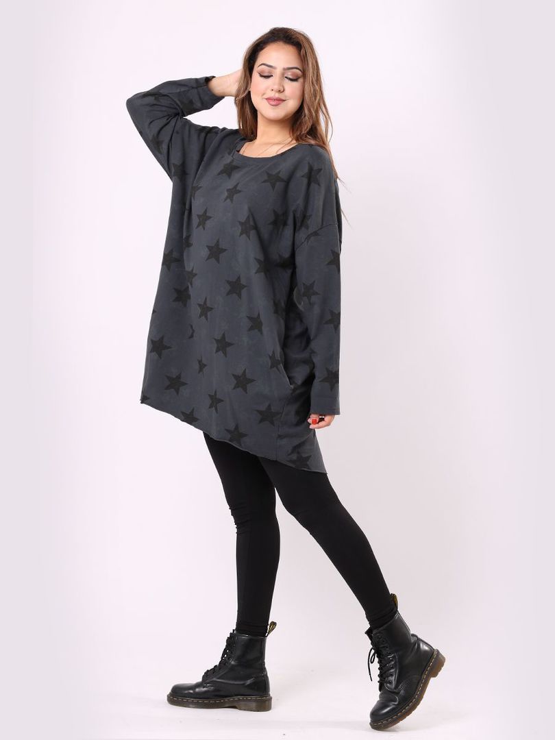 Southern Star Cotton Sweater Charcoal - Black Star image 2